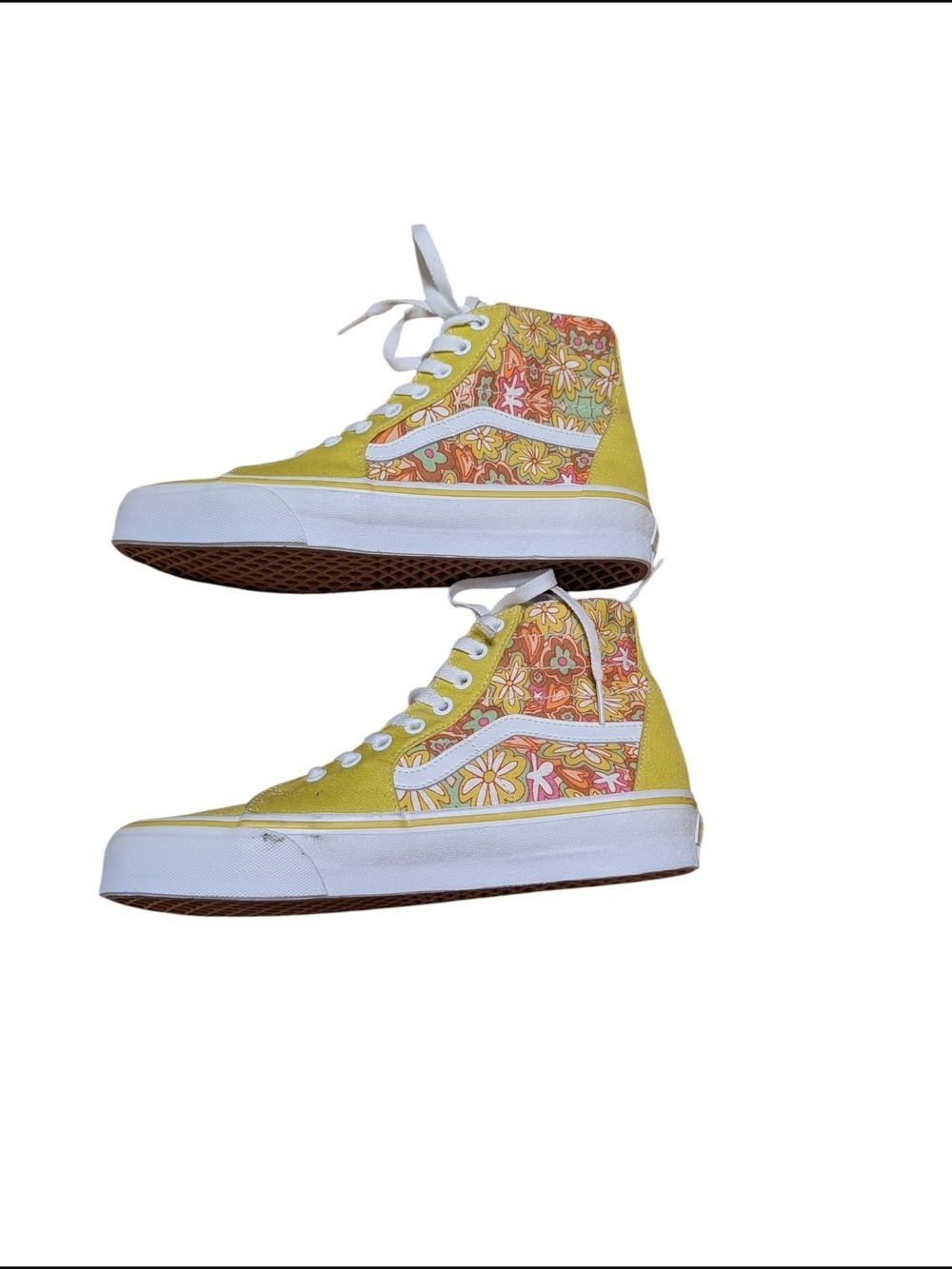 Vans Yellow High Top Sneakers Women's Size 9 - Picture 5 of 10